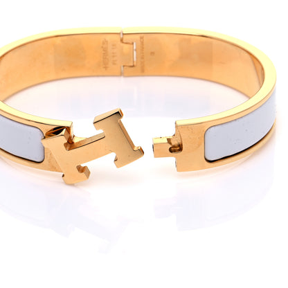 Hermes Enamel Narrow Clic Clac H Bracelet PM White 5 of 7