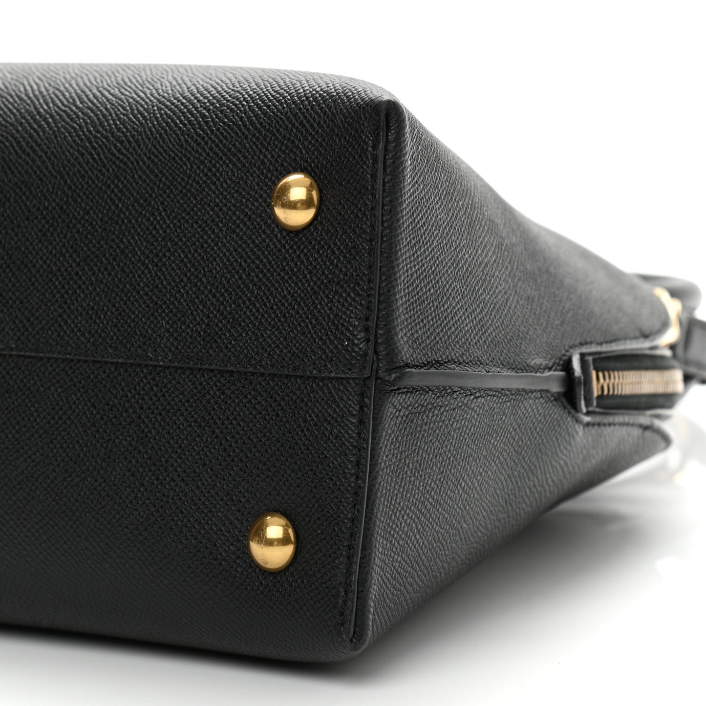 Hammered Calfskin Medium Gancini Top Handle Bag Black