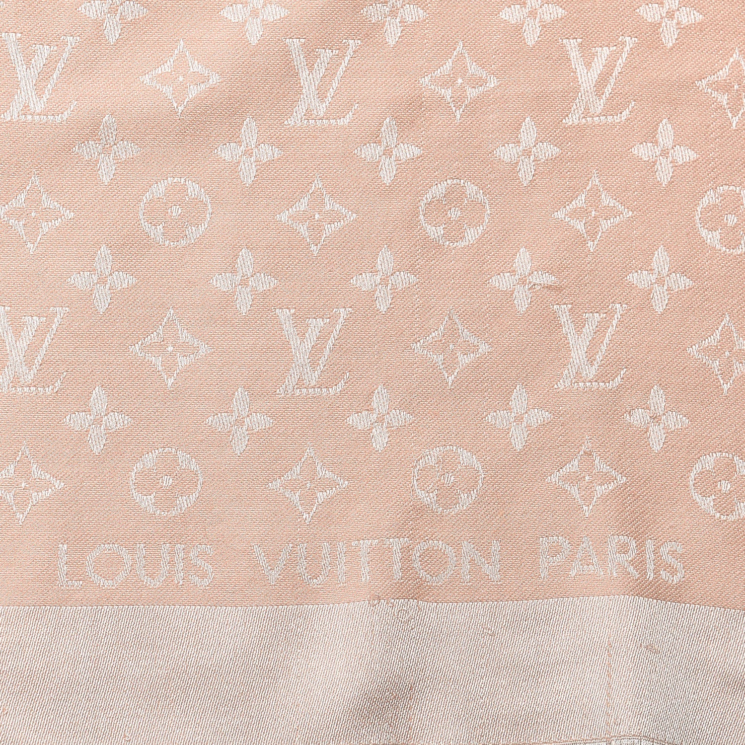 Louis Vuitton Silk Wool Monogram Shawl Natural 3 of 7