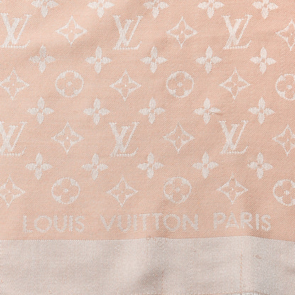 Louis Vuitton Silk Wool Monogram Shawl Natural 3 of 7