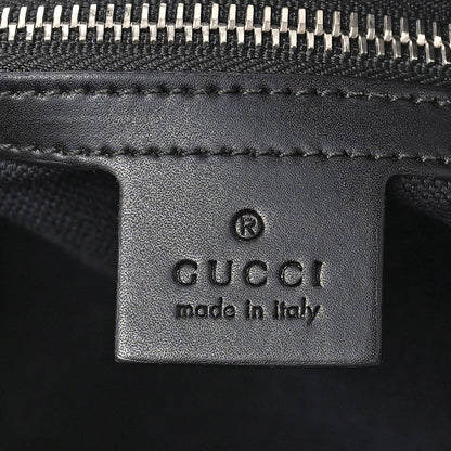 Gucci Soft GG Supreme Monogram Appia Calfskin Web East West Messenger Bag Black Grey 6 of 9