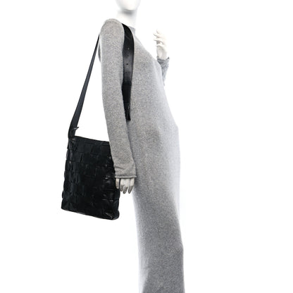 Bottega Veneta Paper Calfskin Maxi Intrecciato Cassette Messenger Black 2 of 10