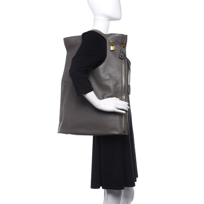 Tom Ford Calfskin Large Alix Padlock Zip Shoulder Bag Graphite 5 of 12