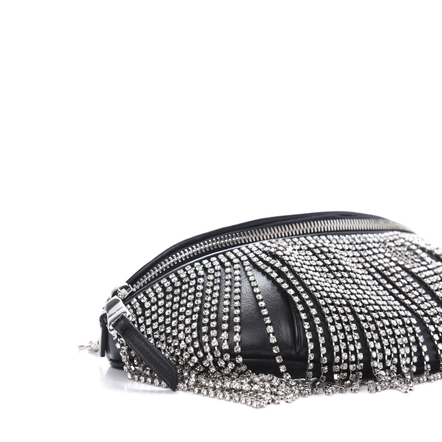 Miu Miu Nappa Crystal Fringe Belt Bag Black 5 of 9