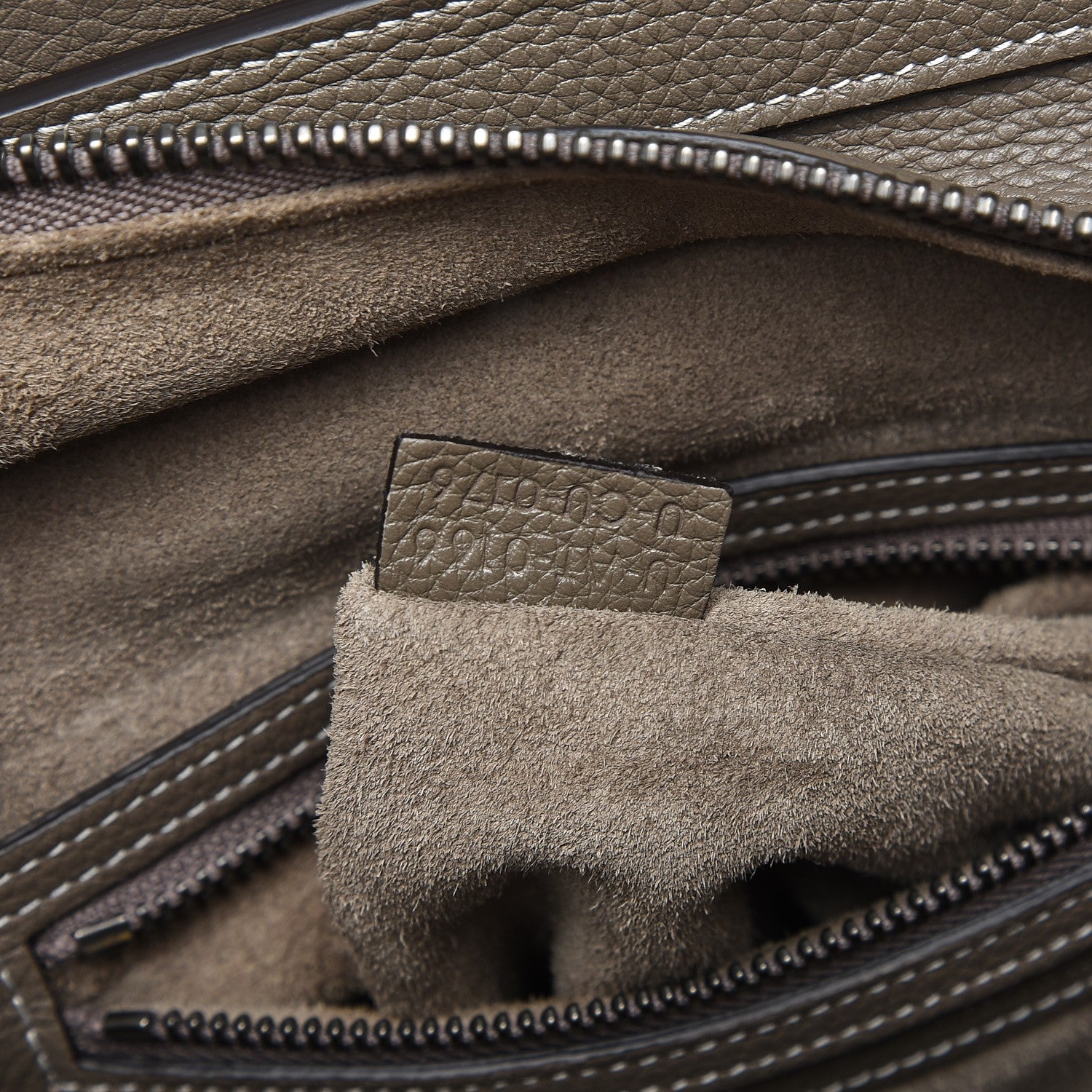 Celine Drummed Calfskin Micro Luggage Souris 7 of 8
