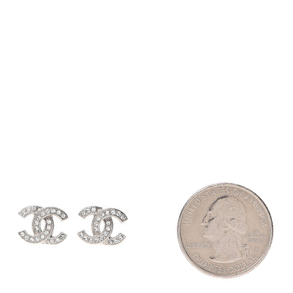Chanel Crystal CC Earrings Silver 2 of 5