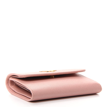 Prada Saffiano Metal Tri-Fold Wallet Orchidea 4 of 6