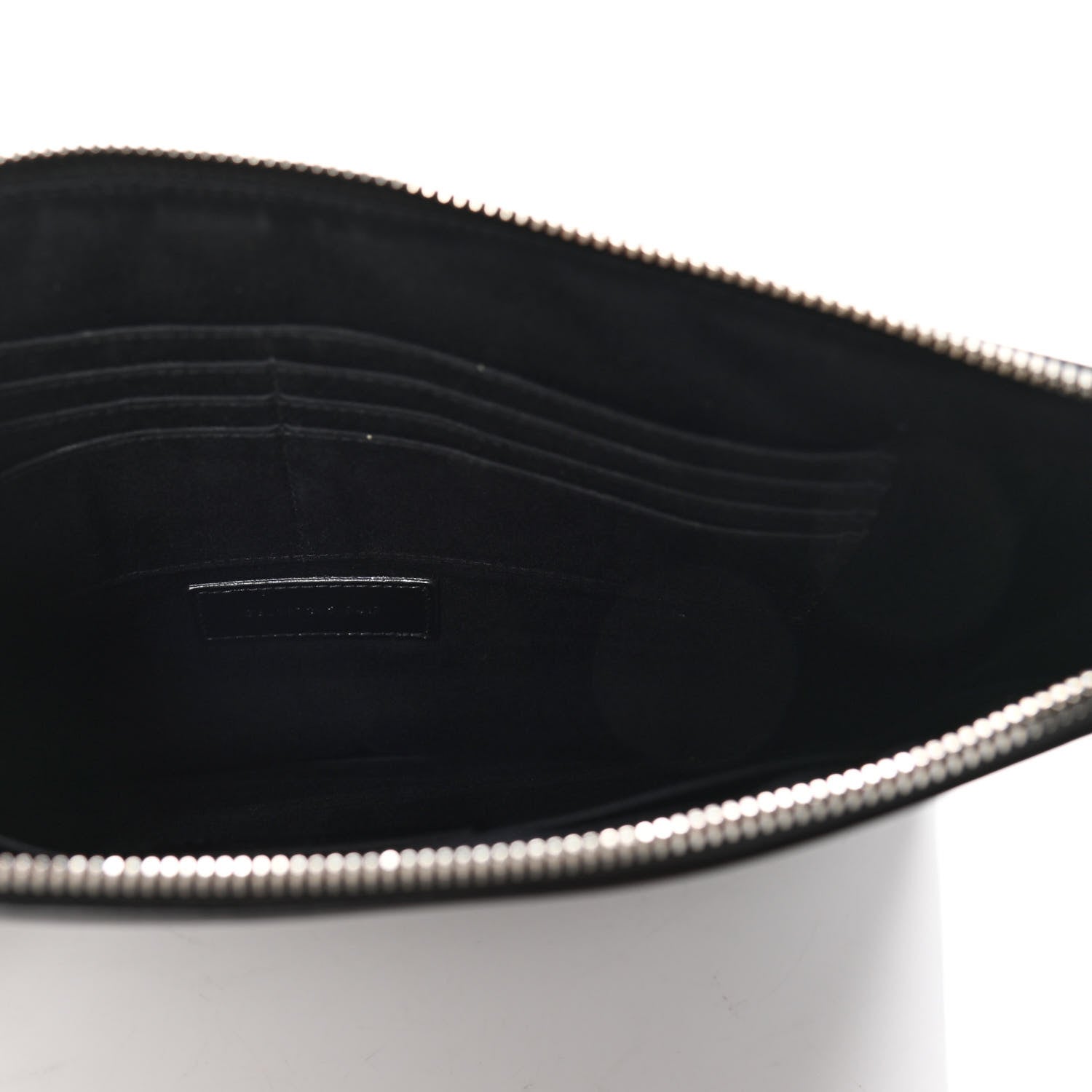 Saint Laurent Calfskin Medium Zip Clutch Black 4 of 4