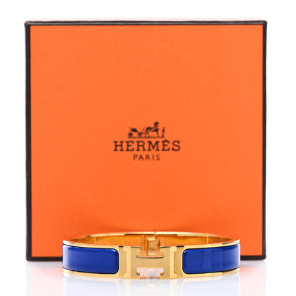 Hermes Narrow Enamel Clic Clac H Bracelet GM Bleu Electrique 5 of 6