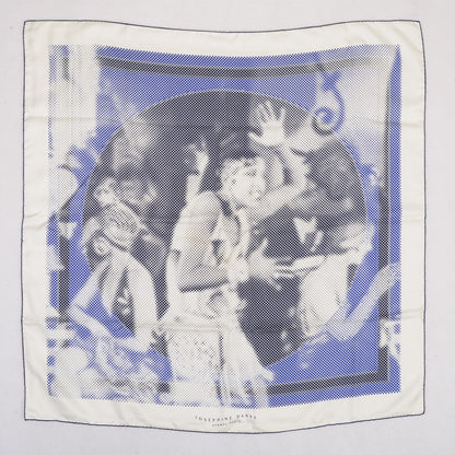 Hermes Silk Josephine Danse Scarf 90 Blanc Marine Vif 2 of 4