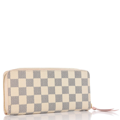 Louis Vuitton Damier Azur Clemence Wallet Rose Ballerine 3 of 9
