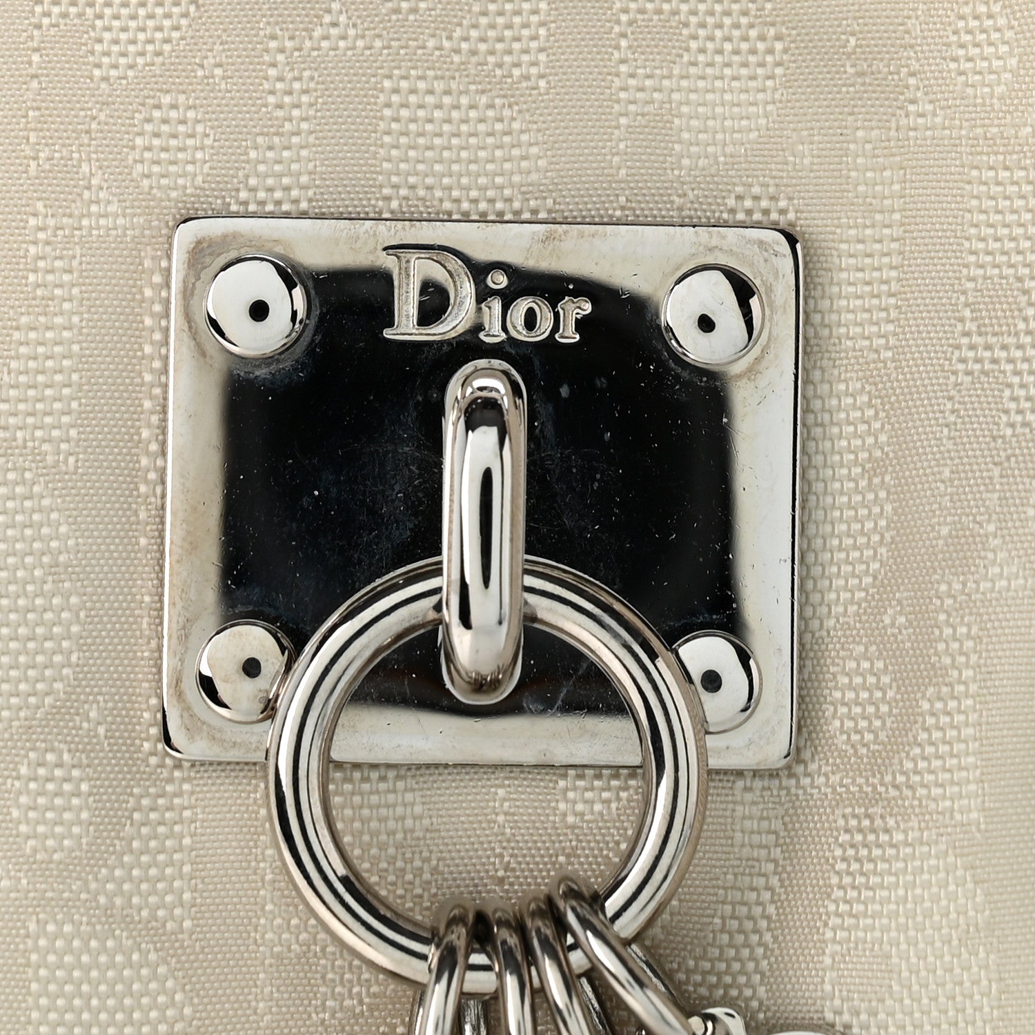 Christian Dior Nylon Monogram Small Lovely Tote White 11 of 12