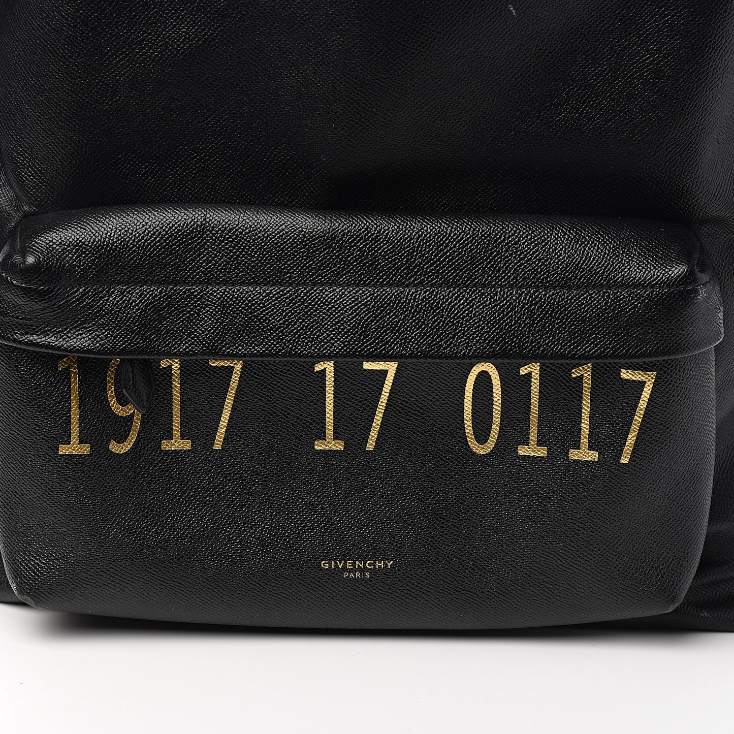 Textured Calfskin Print Backpack Black