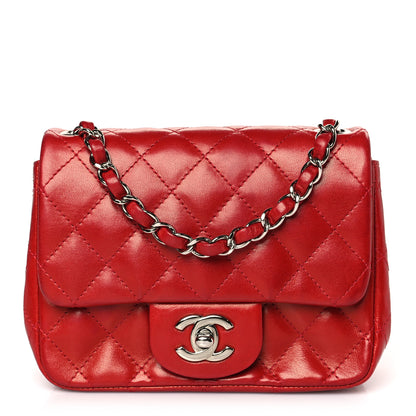 Chanel Lambskin Quilted Mini Square Flap Red 1 of 9