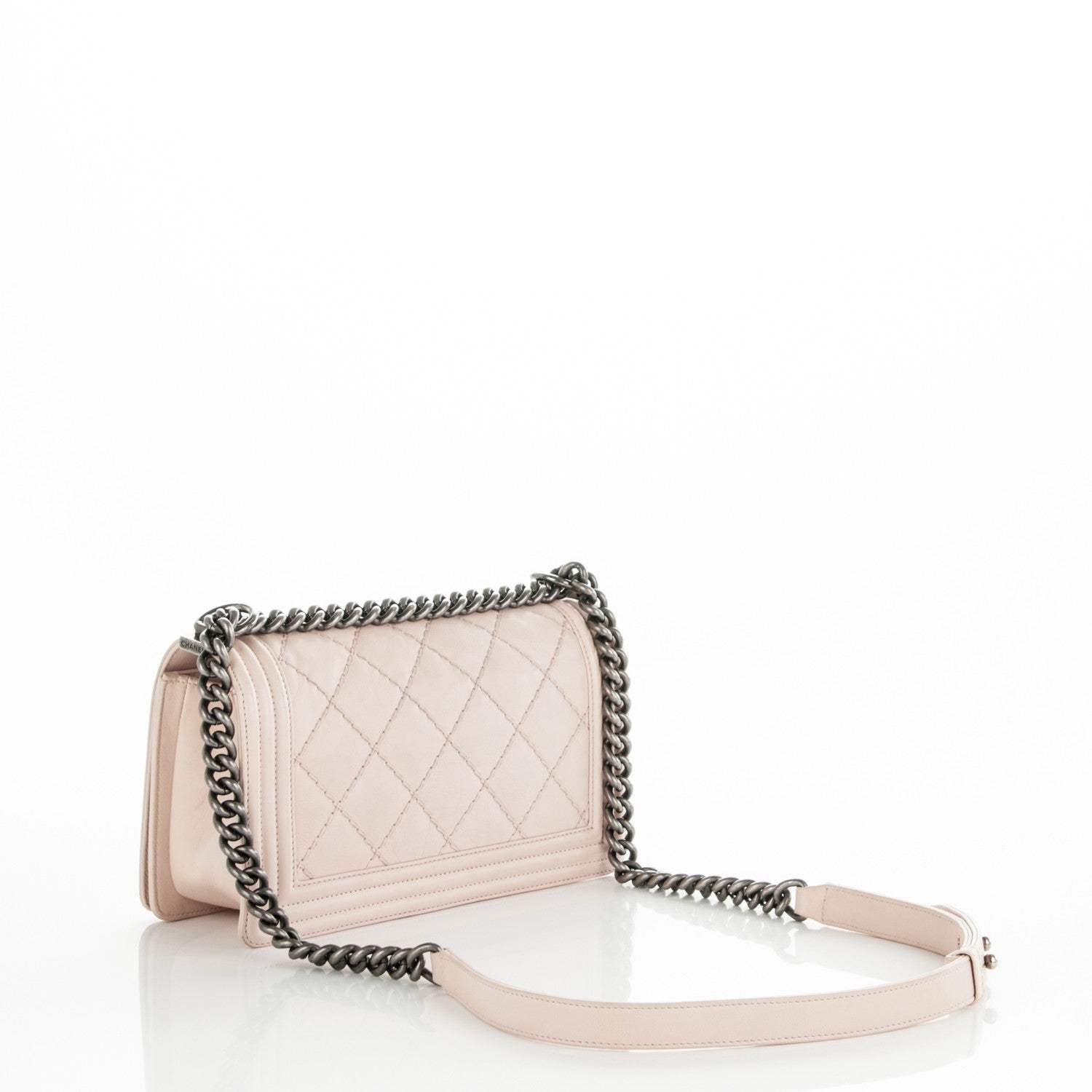 Chanel Calfskin Double Stitch Medium Boy Flap Light Pink 3 of 7