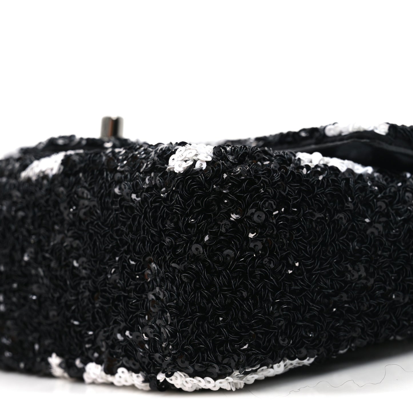 Sequin Mini Rectangular Flap Black White