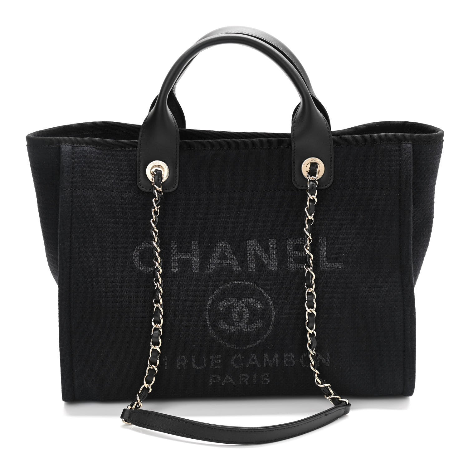 Chanel Mixed Fibers Small Deauville Tote Black 3 of 11