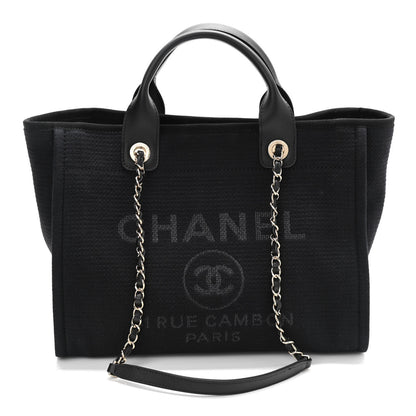Chanel Mixed Fibers Small Deauville Tote Black 3 of 11