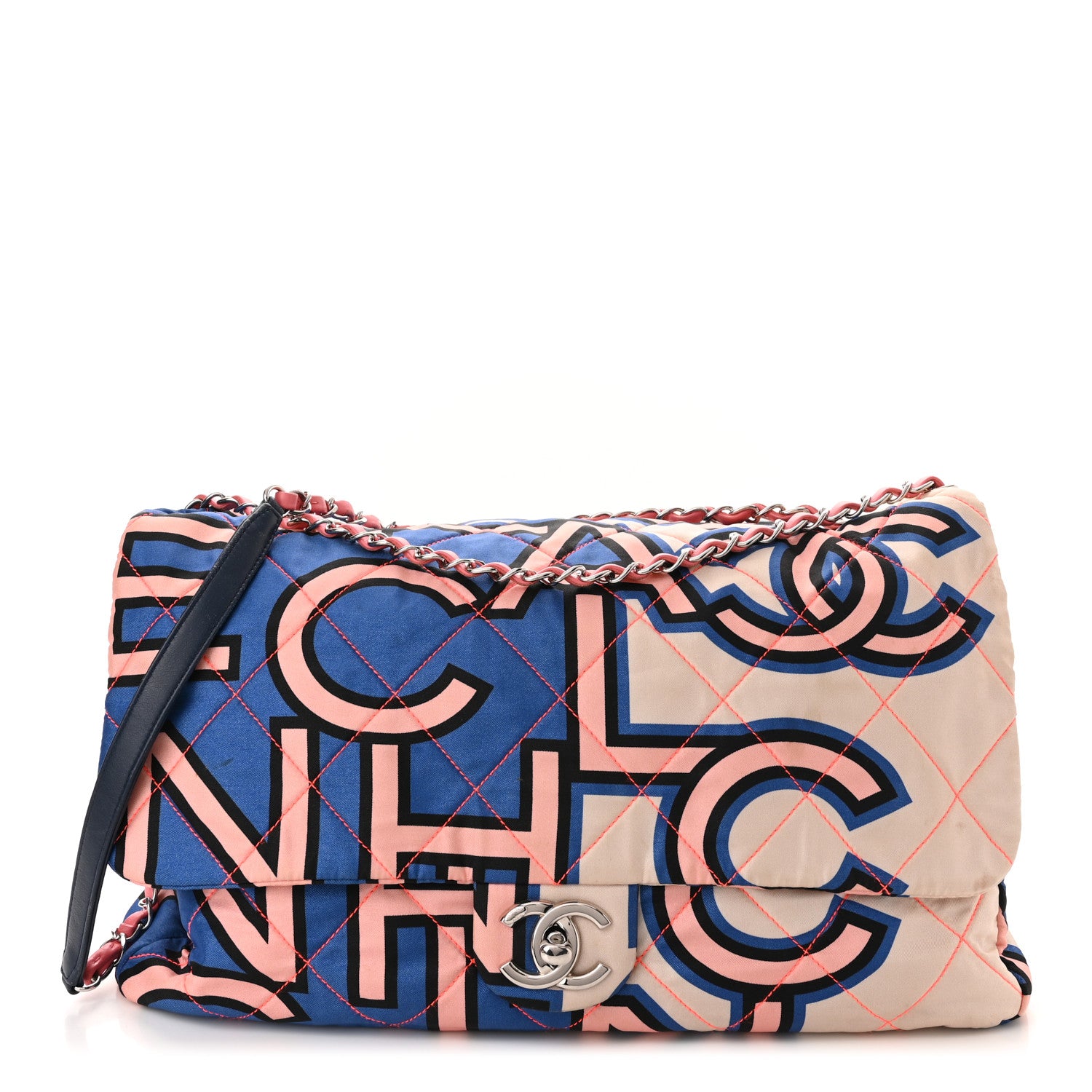 Chanel Nylon Printed Maxi Flap Multicolor 1 of 10