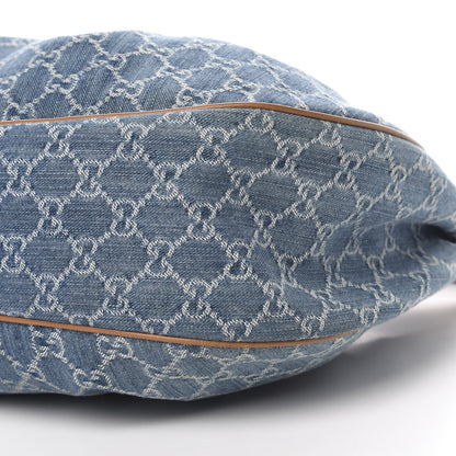 Gucci Denim Monogram Medium Sukey Hobo Blue 10 of 13
