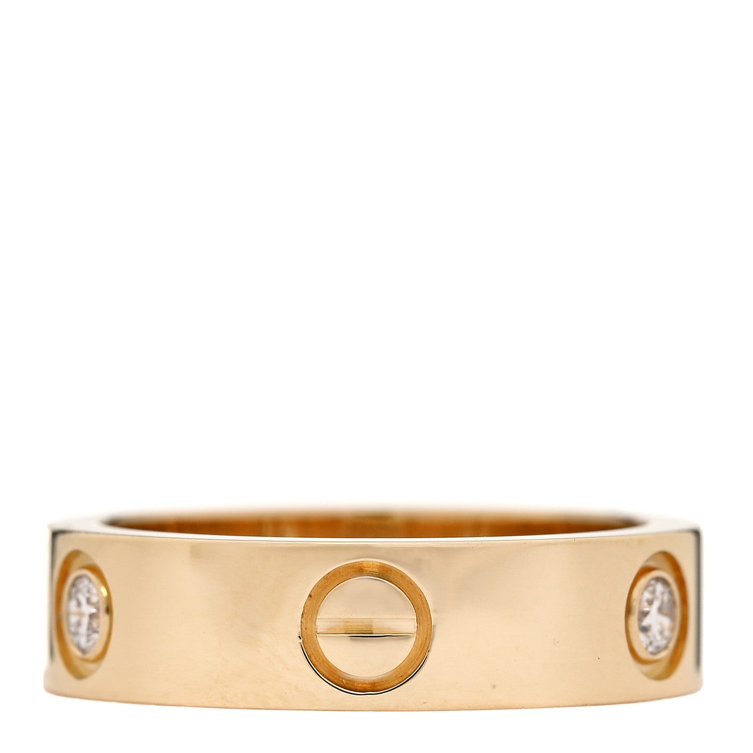 Cartier 18K Yellow Gold 3 Diamond 5.5mm LOVE Ring 56 7.5 3 of 4