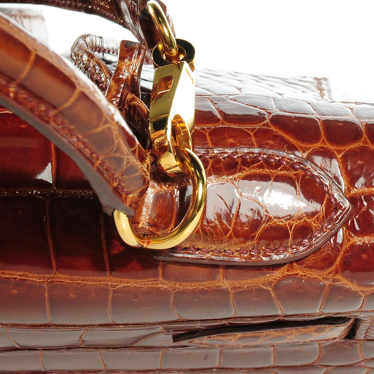 Shiny Porosus Crocodile Kelly Sellier 32 Miel