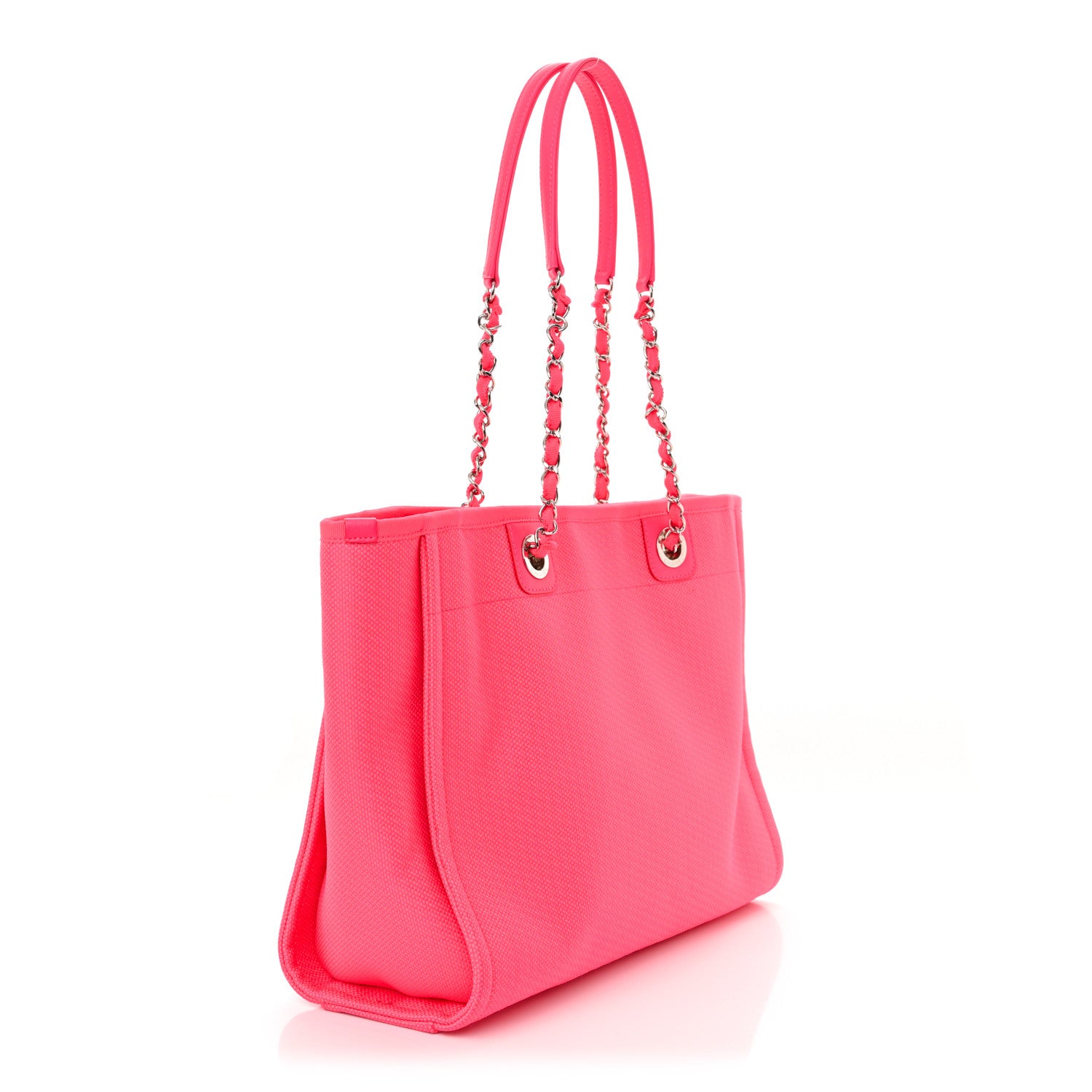 Chanel Mixed Fibers Small Deauville Tote Pink Orange 3 of 10