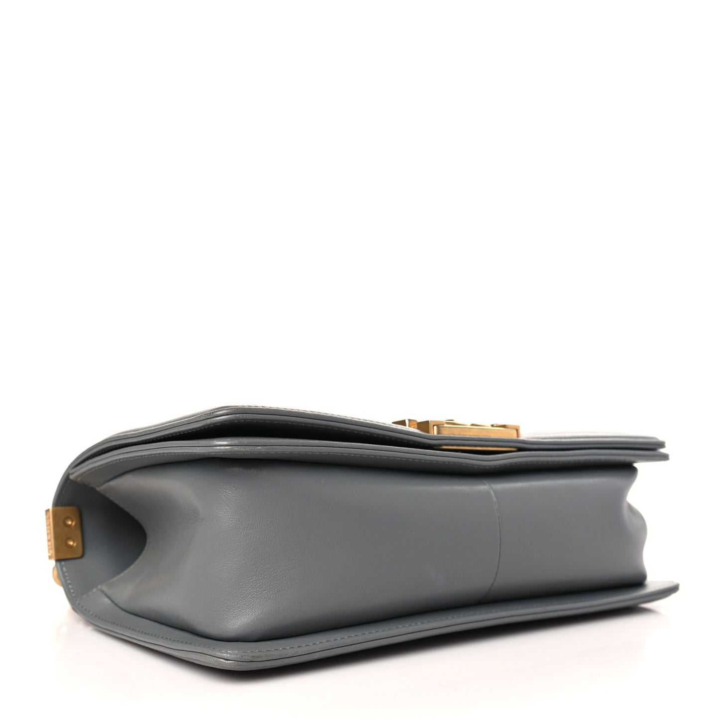 Lambskin Quilted Medium Boy Flap Grey