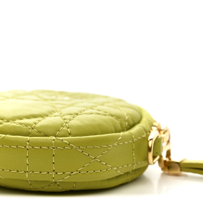 Christian Dior Lambskin Mini Cannage Round Caro Crossbody Pouch Lime 10 of 10