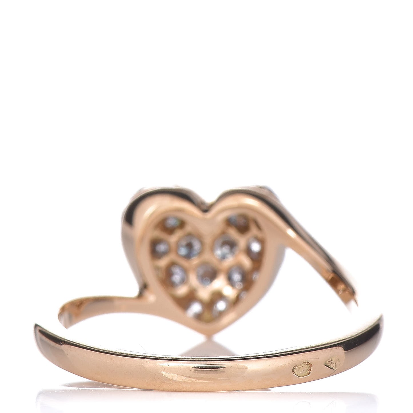 18K Yellow Gold Diamond Heart Ring 51 5.75
