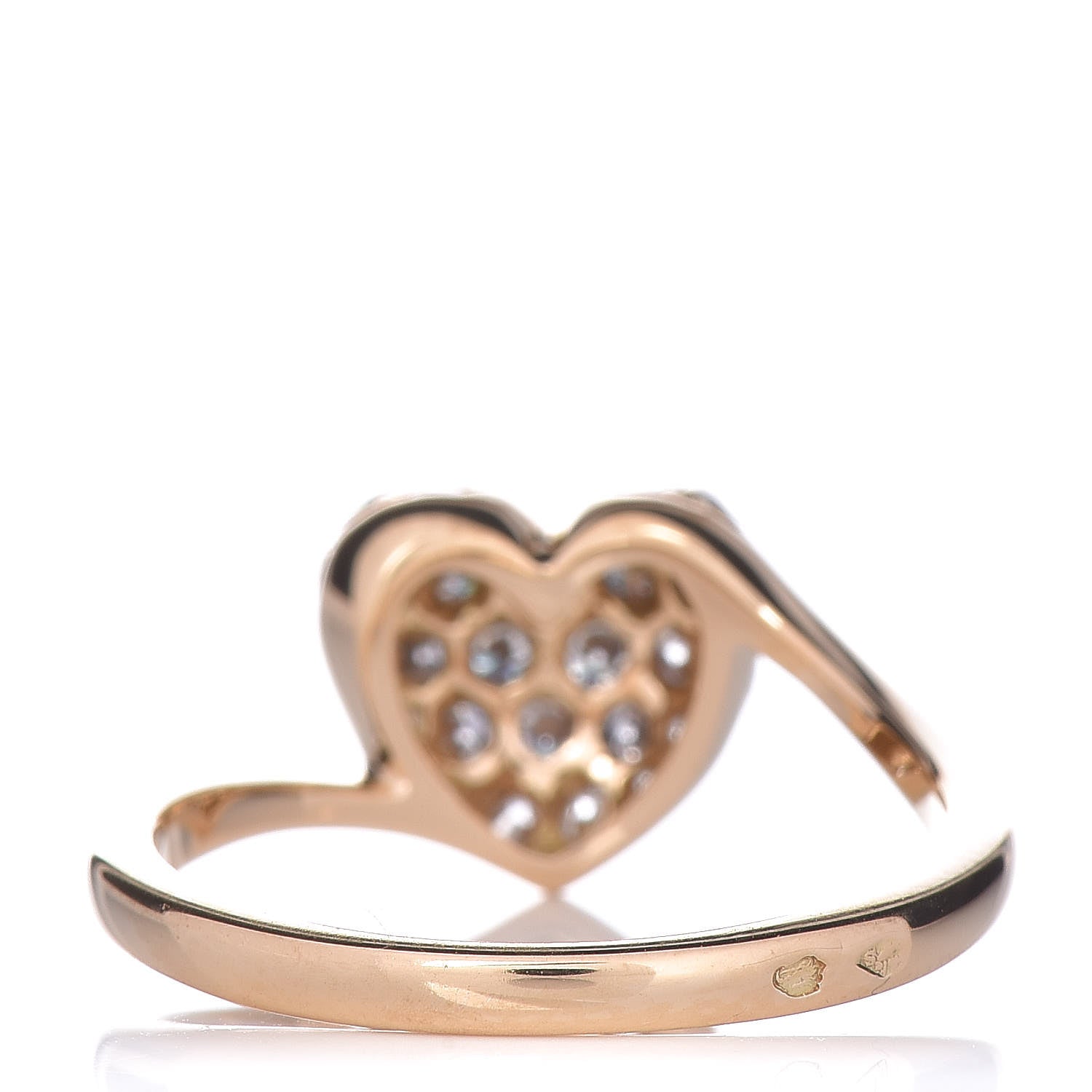 Cartier 18K Yellow Gold Diamond Heart Ring 51 5.75 4 of 6