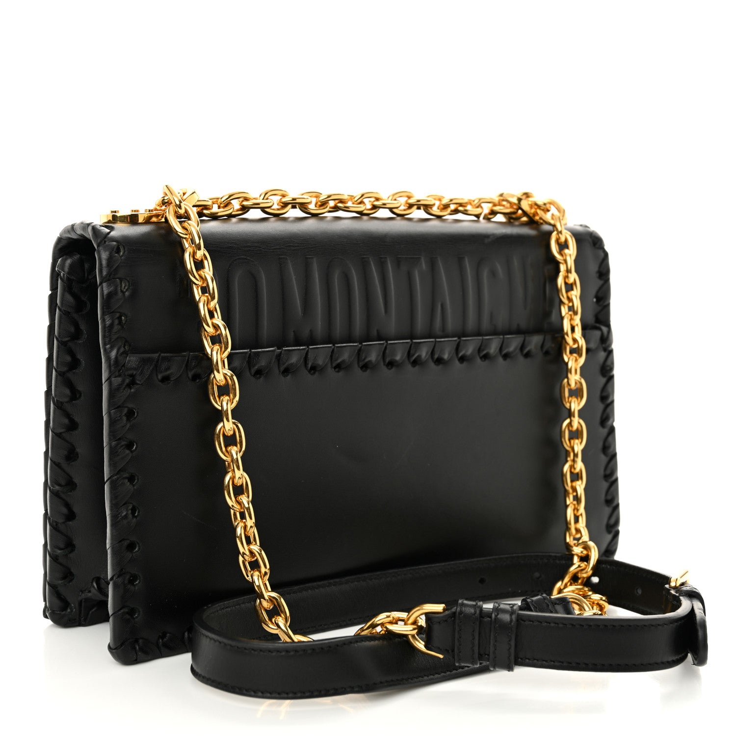 Christian Dior Calfskin Braided 30 Montaigne Chain Flap Bag Black 3 of 10
