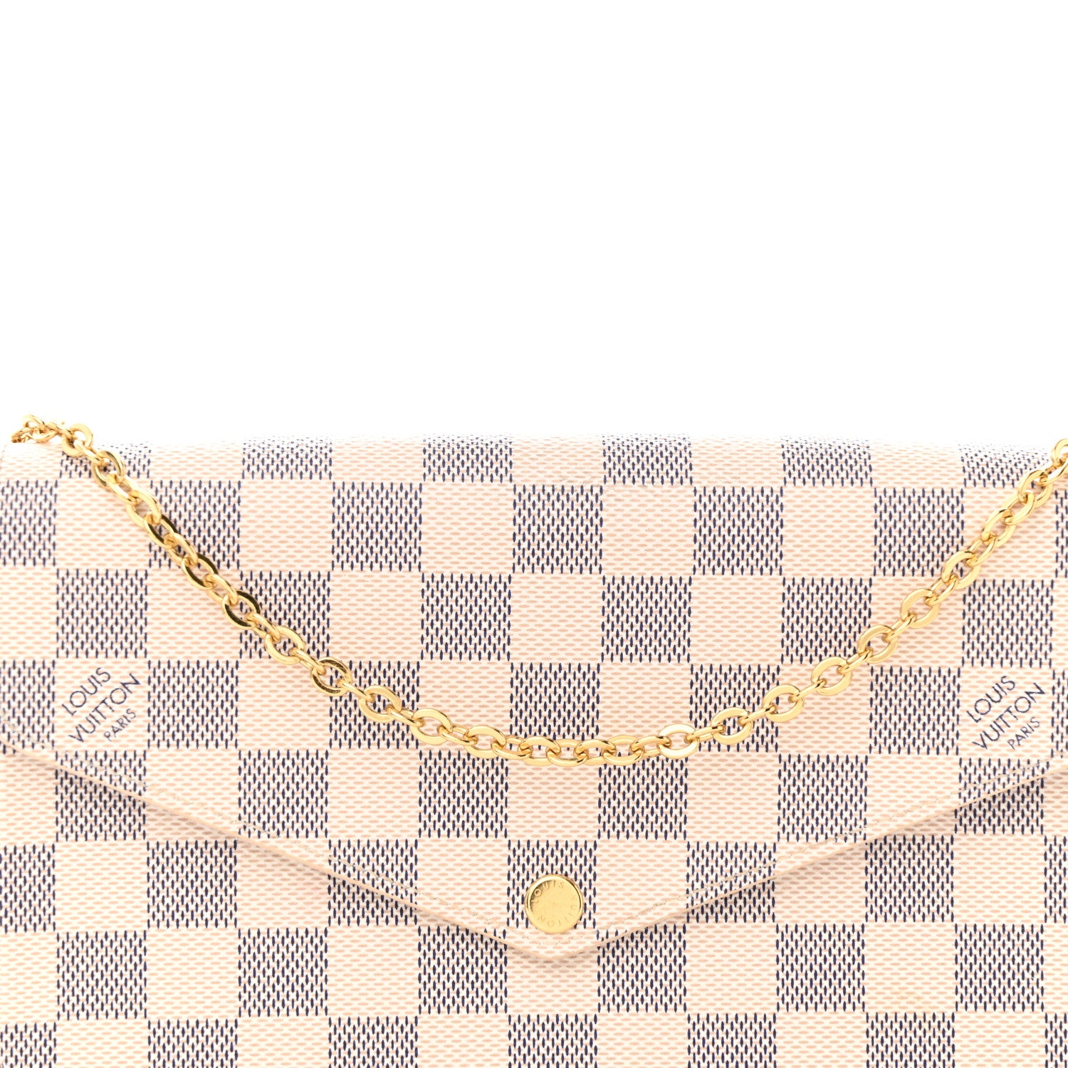 Louis Vuitton Damier Azur Pochette Felicie Chain Wallet Rose Ballerine 8 of 12