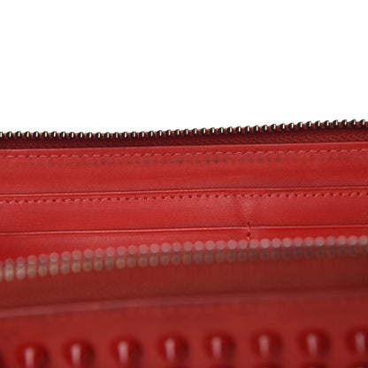 Christian Louboutin Calfskin Panettone Spiked Zip Around Wallet Rouge De Mars 18 of 18