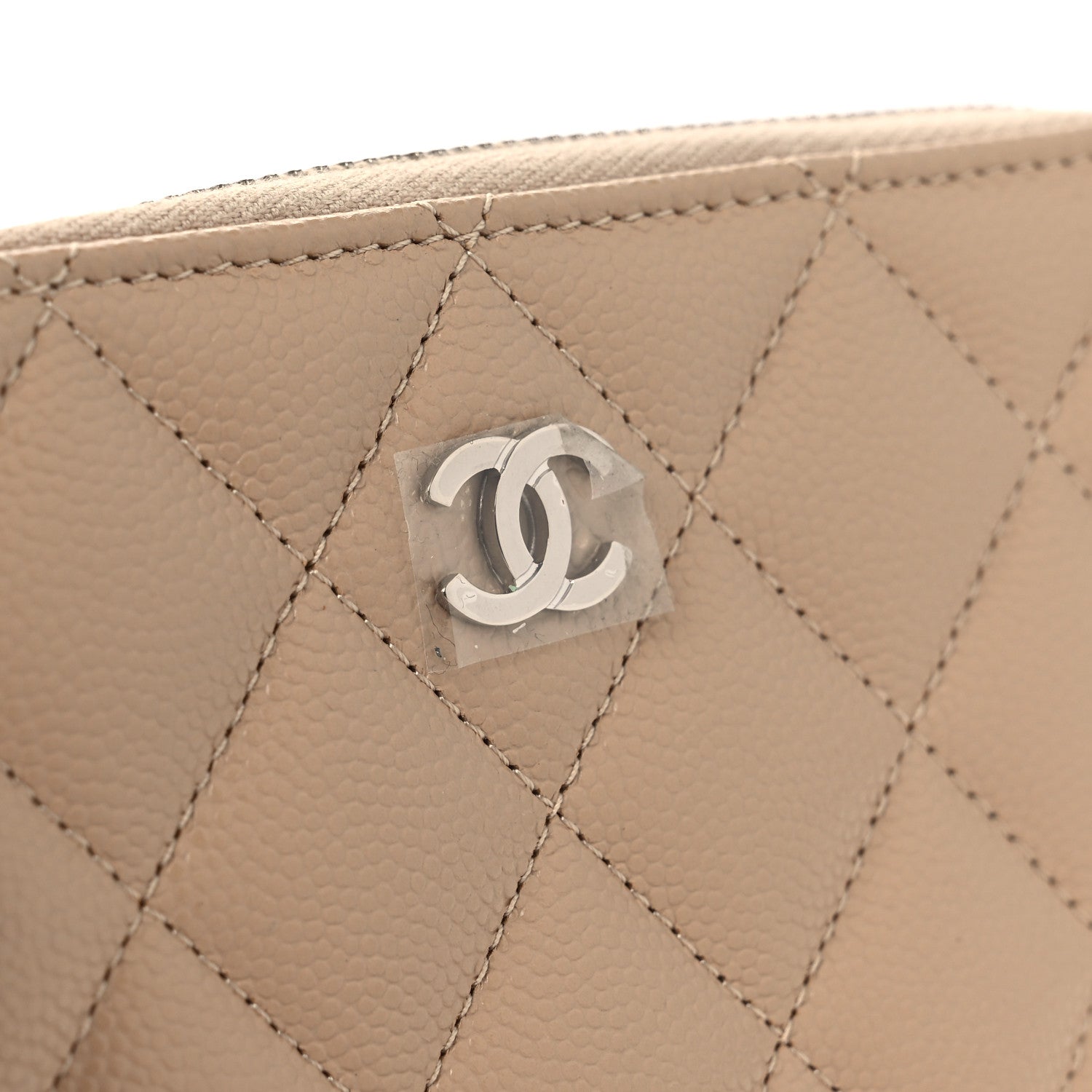 Chanel Caviar Quilted Medium Zip Around Wallet Beige 9 of 9