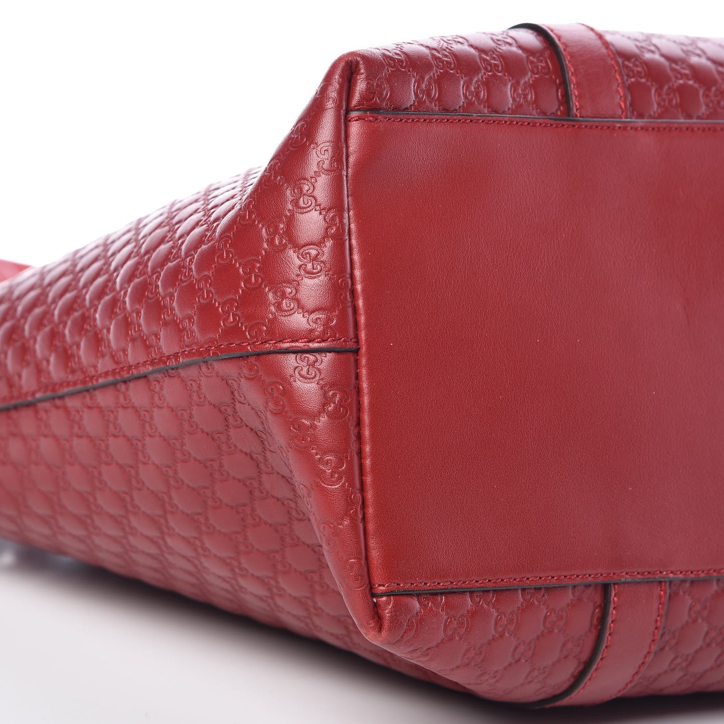 Soft Microguccissima Medium Zippered Satchel Rosso