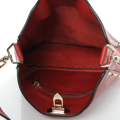 Valentino Garavani Pebbled Calfskin Small Rockstud Flip-Lock Messenger Bag Rosso 5 of 8