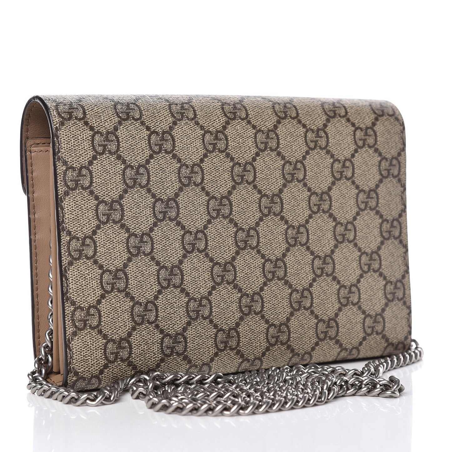 GG Supreme Monogram Mini Dionysus Chain Wallet Beige Taupe