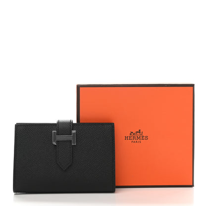 Hermes Epsom Monochrome Bearn Card Holder Wallet Black 8 of 8