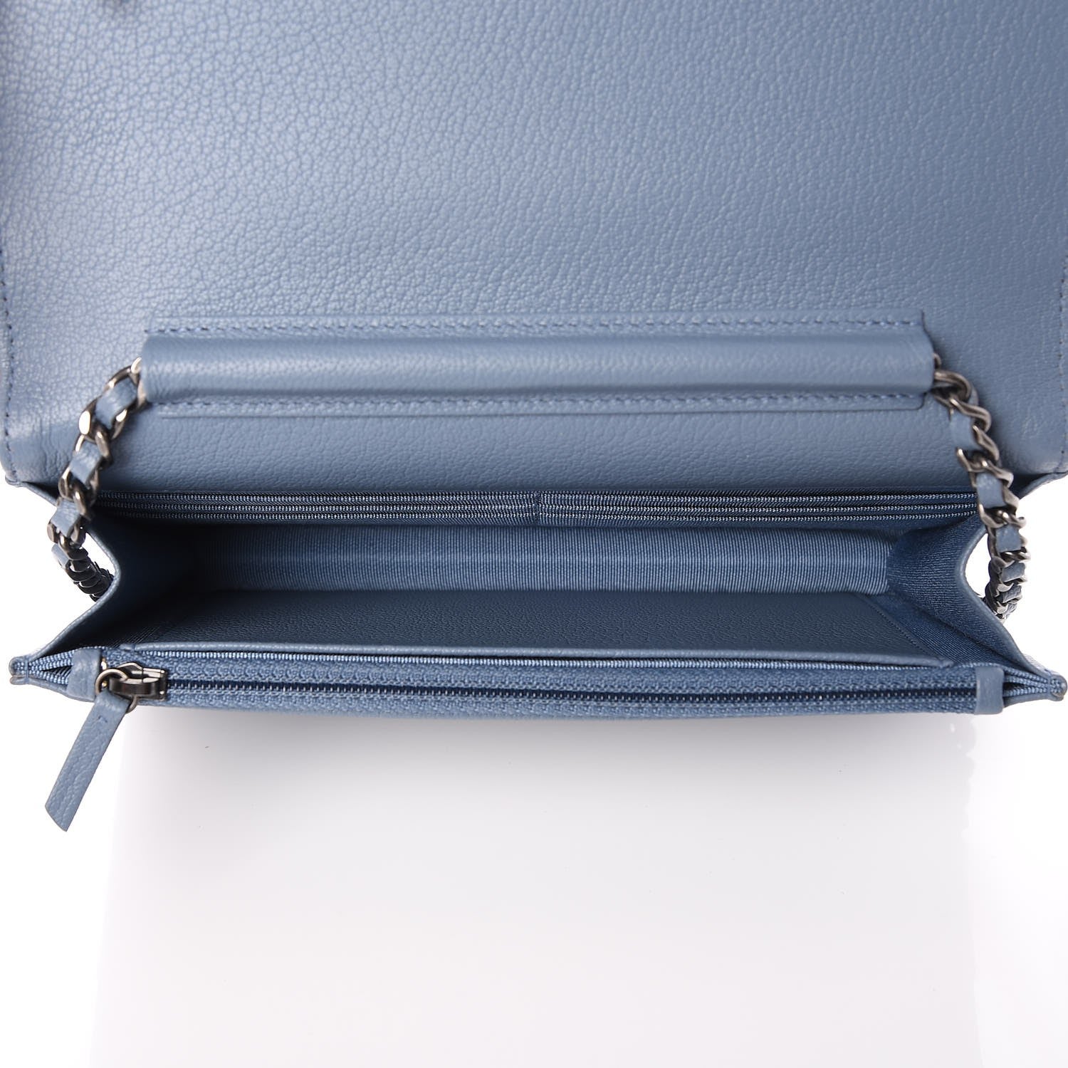 Chanel Patent Goatskin Quilted Gabrielle Wallet On Chain WOC Blue 5 of 9