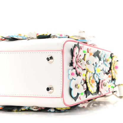 Christian Dior Calfskin Beaded Floral Embroidered Mini Lady Dior White Multicolor 9 of 9