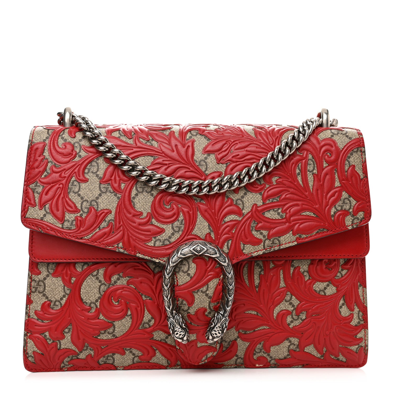 Gucci GG Supreme Monogram Arabesque Medium Dionysus Shoulder Bag Hibiscus Red 1 of 17