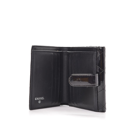 Chanel Patent Quilted Brilliant Compact Wallet Black 5 of 8
