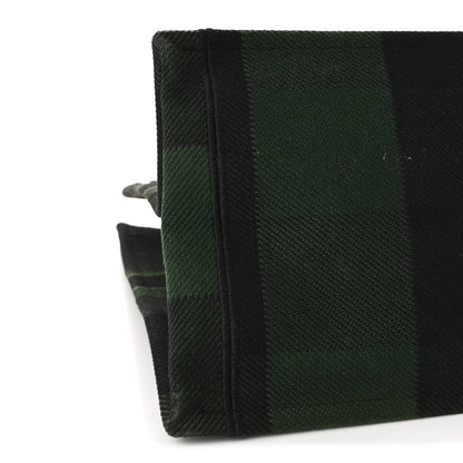 Christian Dior Canvas Embroidered Checkered Book Tote Black Green 9 of 10