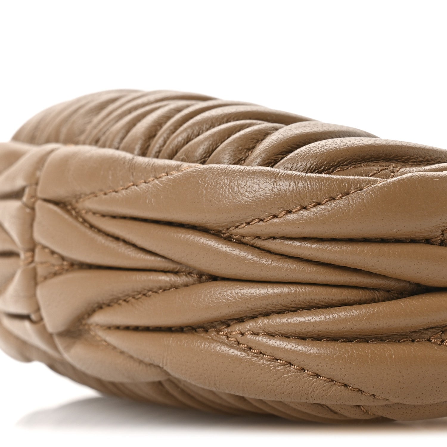 Miu Miu Nappa Matelasse Micro Wander Hobo Caramel 10 of 10