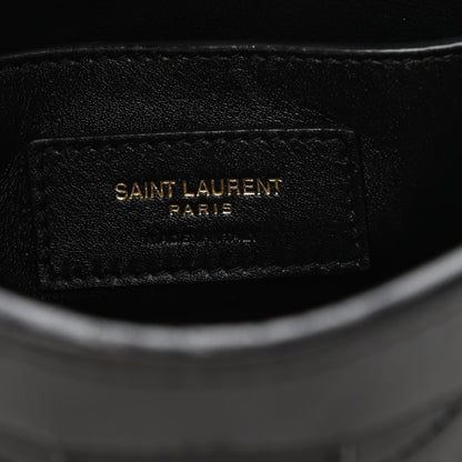 Saint Laurent Lambskin Quilted Monogram Baby Victoire Chain Clutch Bag Black 6 of 9