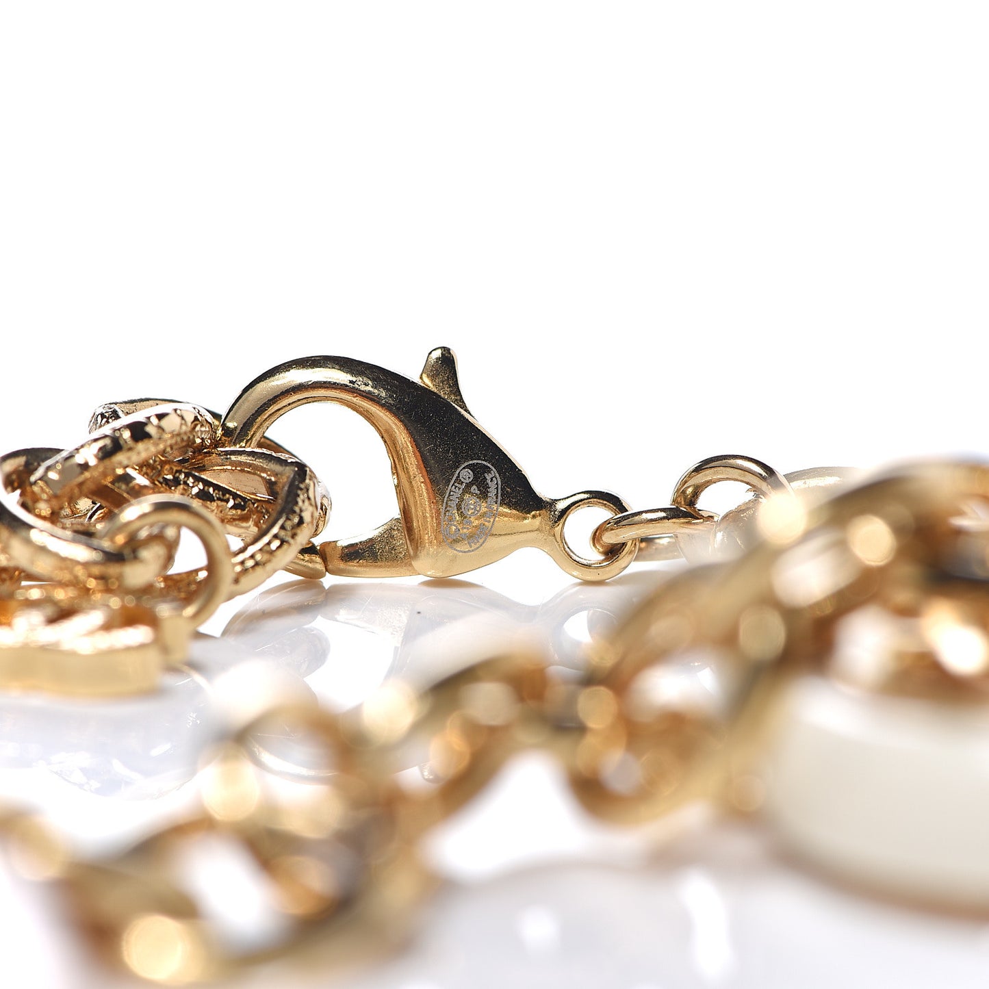 CC Charm Bracelet Gold Beige Navy