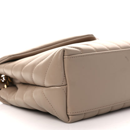 Saint Laurent Calfskin Y Quilted Monogram Small Loulou Chain Satchel Dark Beige 7 of 10