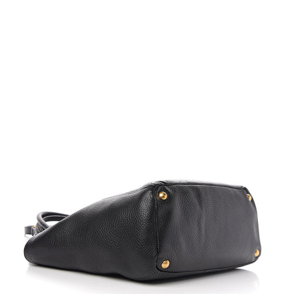 Prada Vitello Daino Side Pocket Tote Black 3 of 11