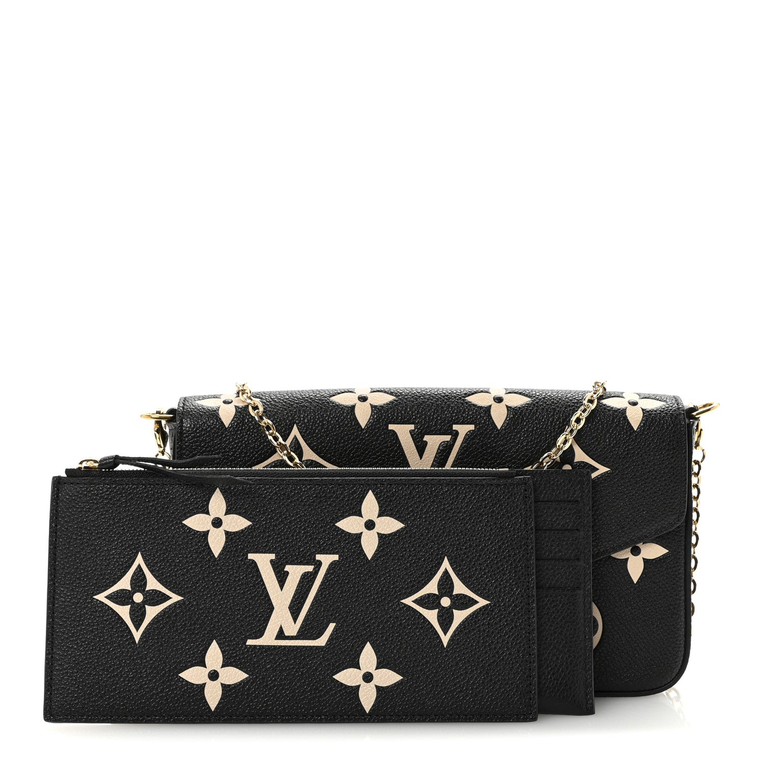 Louis Vuitton Empreinte Monogram Giant Felicie Pochette Black Beige 3 of 11